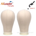 Canvas Mannequin Head With Stand For Wig Making